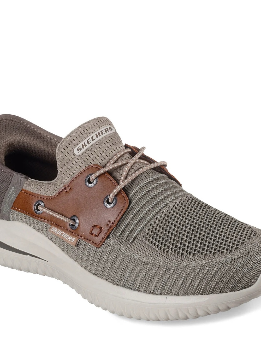 Skechers Men's Taupe Knit Slip-On Delson 3.0